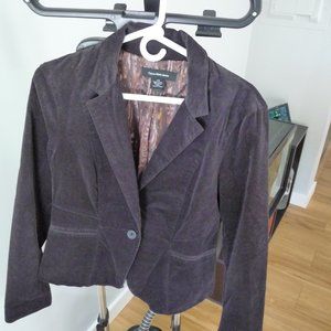 CALVIN KLEIN women's TRENDY dark brown corduroy jacket size L NEW NO TAGS